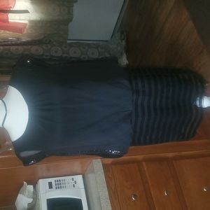 Little black dress sheer and sequins size 12 petite lined